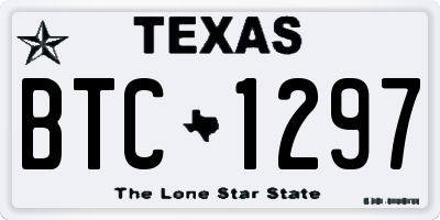 TX license plate BTC1297
