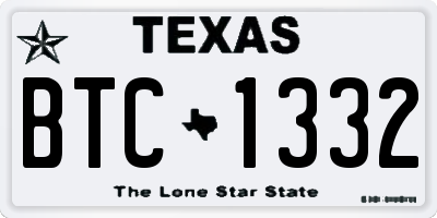 TX license plate BTC1332