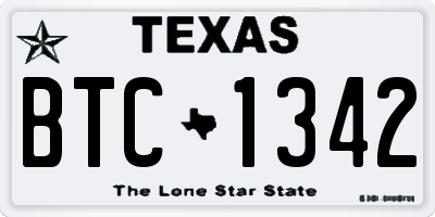 TX license plate BTC1342