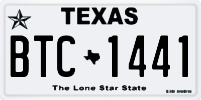 TX license plate BTC1441