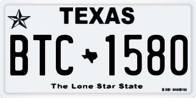 TX license plate BTC1580