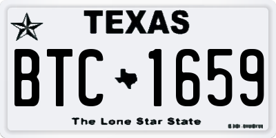 TX license plate BTC1659