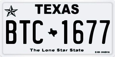 TX license plate BTC1677