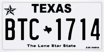 TX license plate BTC1714