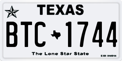 TX license plate BTC1744