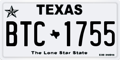 TX license plate BTC1755