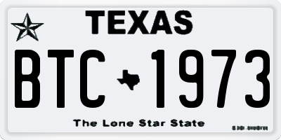 TX license plate BTC1973
