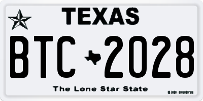 TX license plate BTC2028
