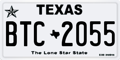 TX license plate BTC2055