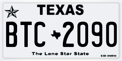 TX license plate BTC2090