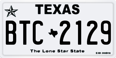TX license plate BTC2129