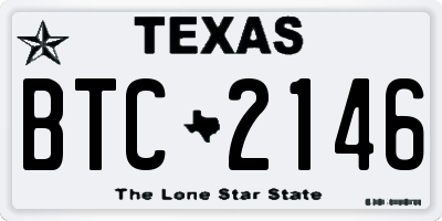 TX license plate BTC2146