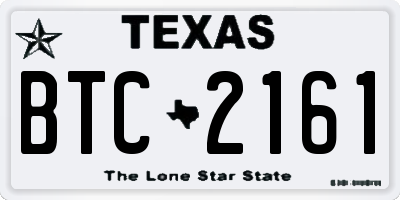 TX license plate BTC2161