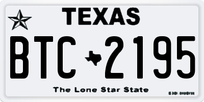 TX license plate BTC2195