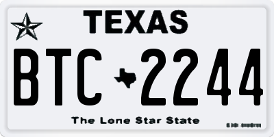 TX license plate BTC2244