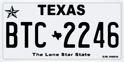 TX license plate BTC2246