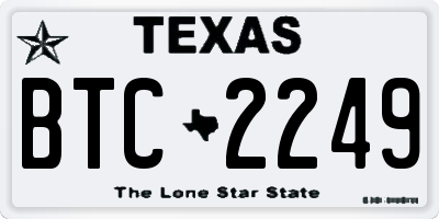 TX license plate BTC2249