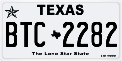 TX license plate BTC2282