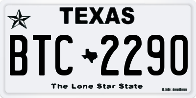 TX license plate BTC2290