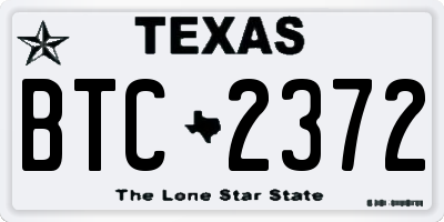 TX license plate BTC2372