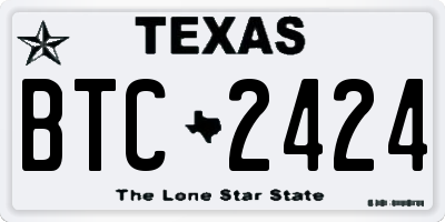 TX license plate BTC2424