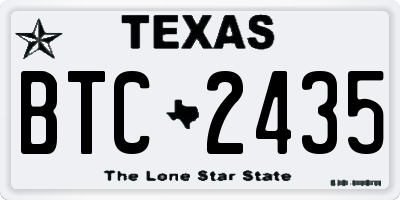TX license plate BTC2435