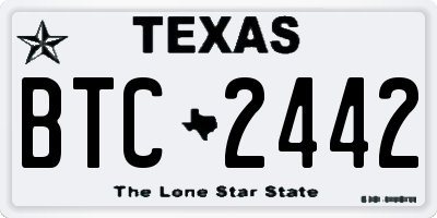 TX license plate BTC2442