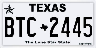 TX license plate BTC2445