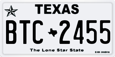 TX license plate BTC2455