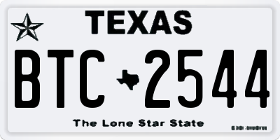 TX license plate BTC2544