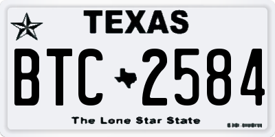 TX license plate BTC2584