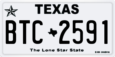TX license plate BTC2591