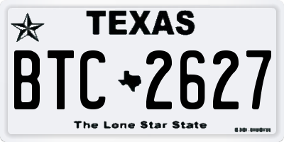 TX license plate BTC2627