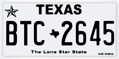 TX license plate BTC2645