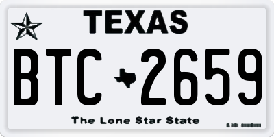 TX license plate BTC2659