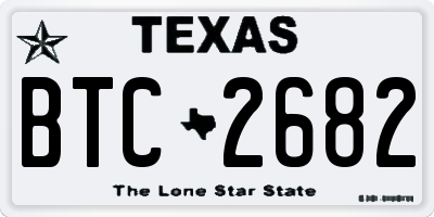 TX license plate BTC2682