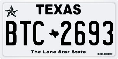 TX license plate BTC2693