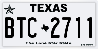 TX license plate BTC2711