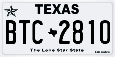 TX license plate BTC2810