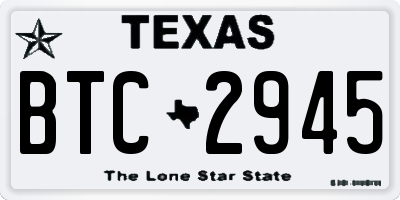 TX license plate BTC2945