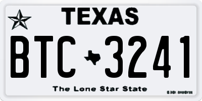 TX license plate BTC3241