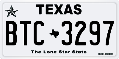 TX license plate BTC3297