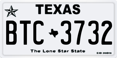 TX license plate BTC3732