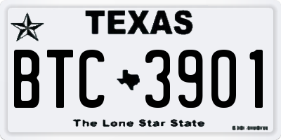 TX license plate BTC3901