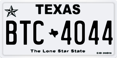 TX license plate BTC4044