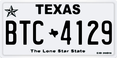 TX license plate BTC4129
