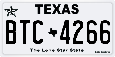TX license plate BTC4266