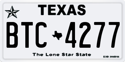 TX license plate BTC4277