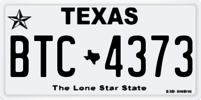 TX license plate BTC4373