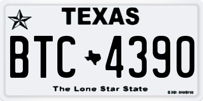 TX license plate BTC4390